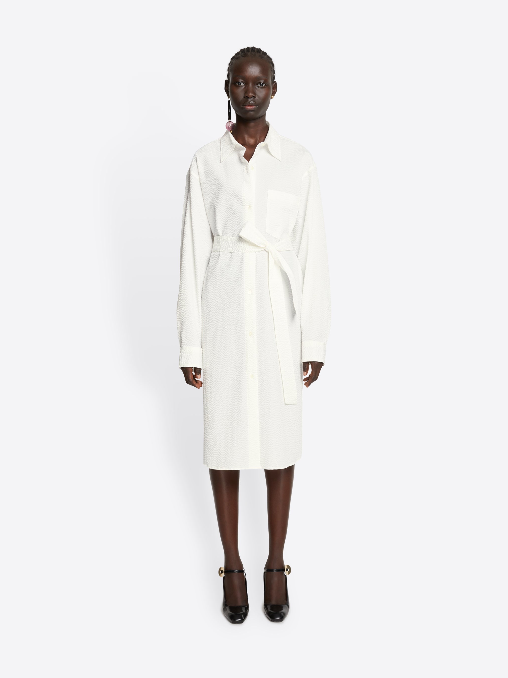 BELTED SHIRT DRESS - 5