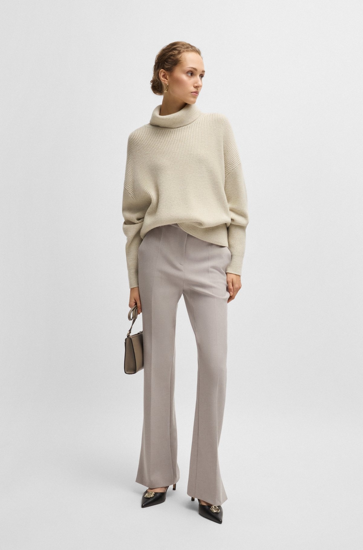 RIBBED ROLLNECK SWEATER IN WOOL - 3