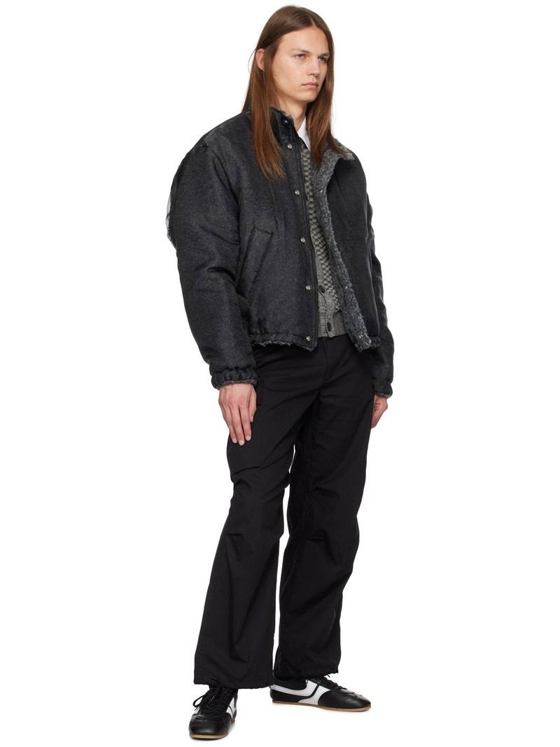 KOZABURO Black & Gray Honeycomb Cardigan outlook
