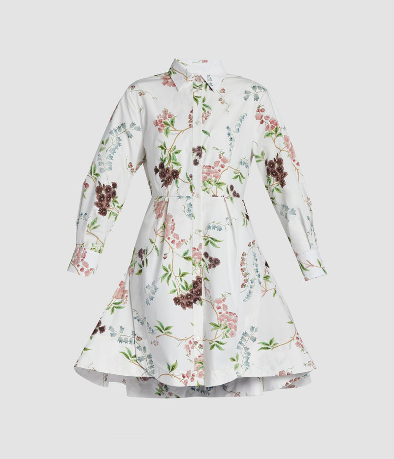 Erdem FLORAL PRINT COTTON MINI SHIRT DRESS outlook