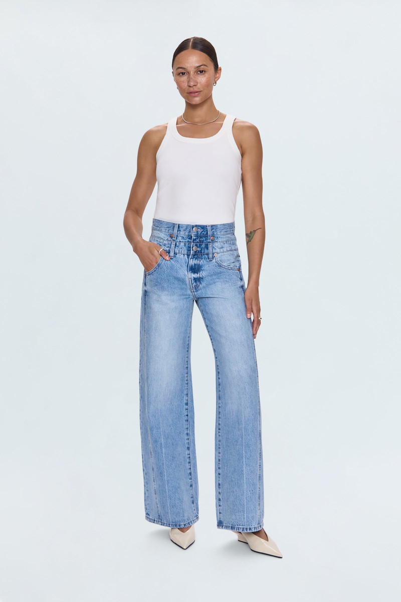 PISTOLA CALEB HIGH RISE STACKED WAIST JEAN - ERA outlook