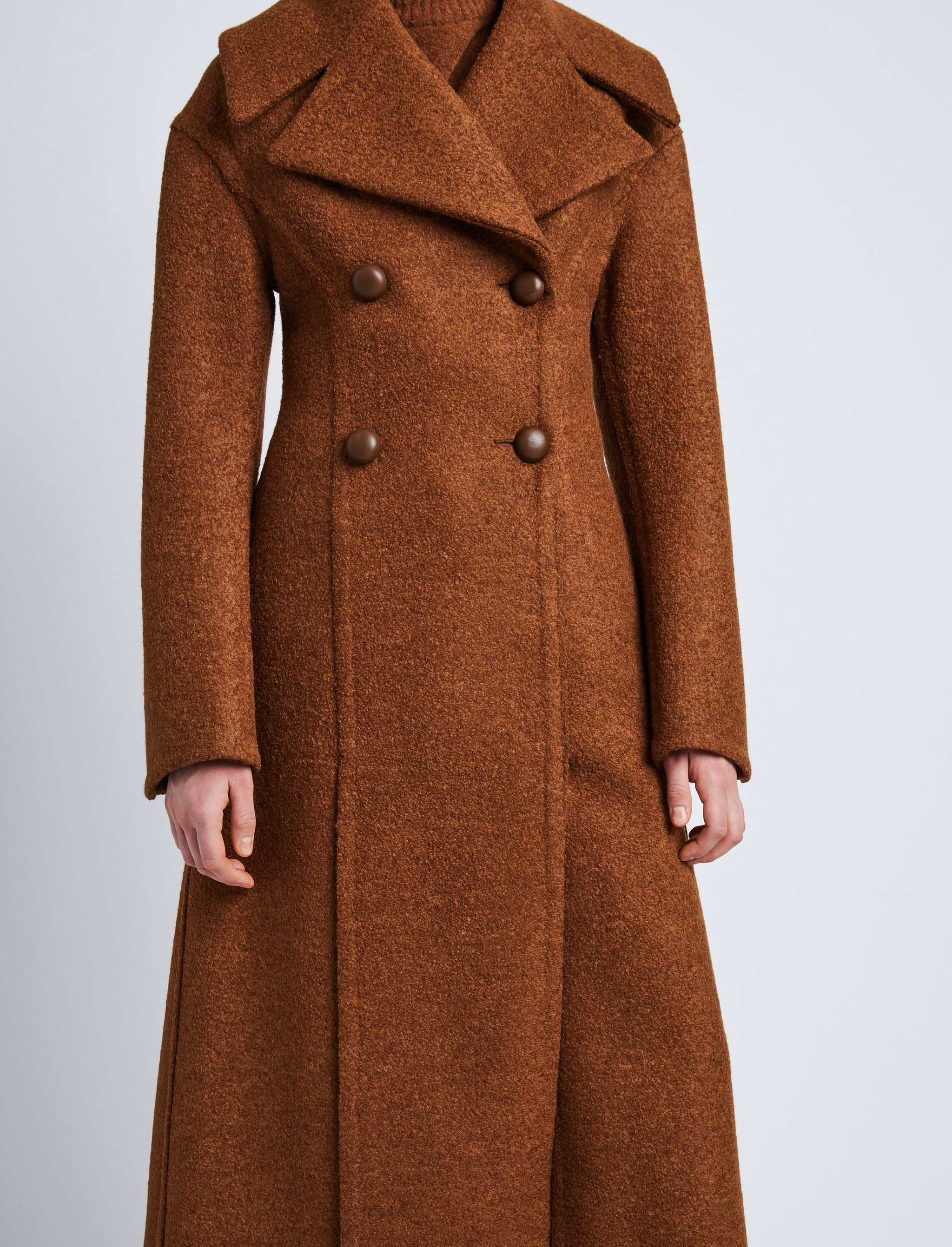 Double Face Llama Wool Coat - 5