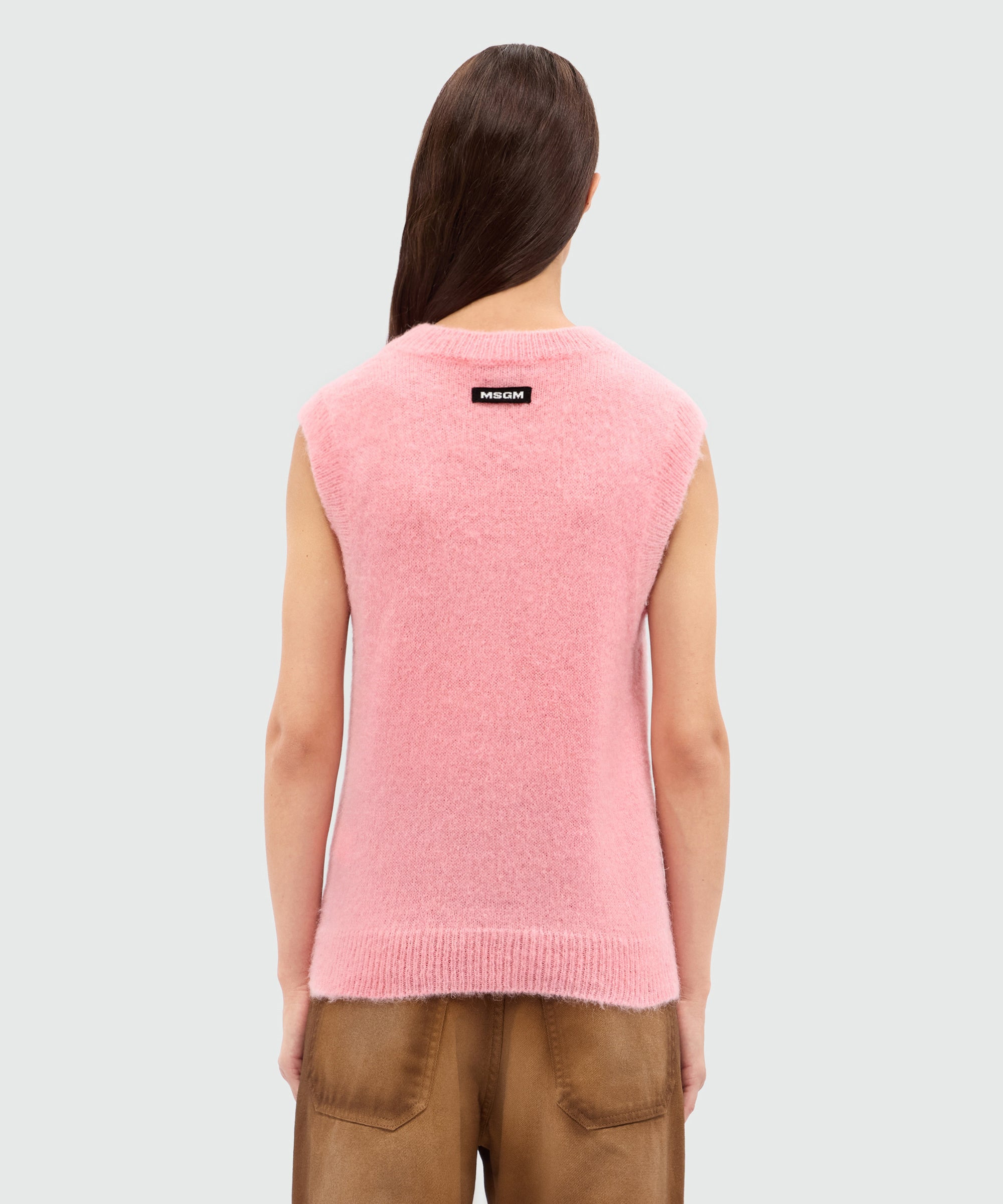 Pink mohair vest with "Fantastic Mushroom" motif - 3
