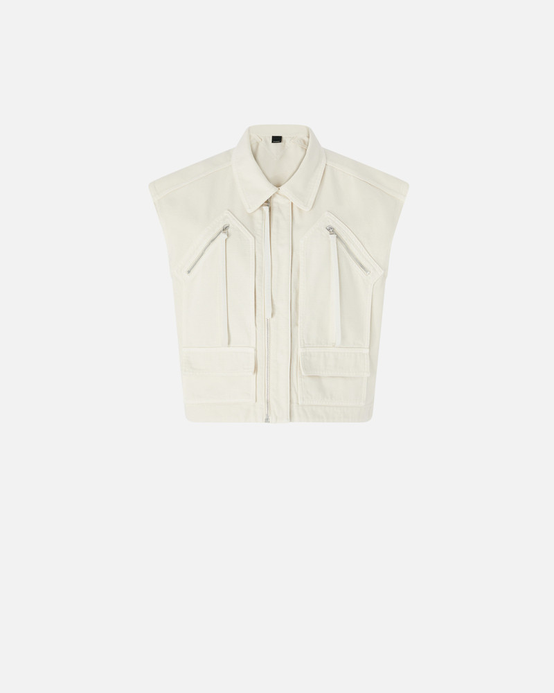 SLEEVELESS COTTON WORKWEAR VEST WITH POCKETS 1