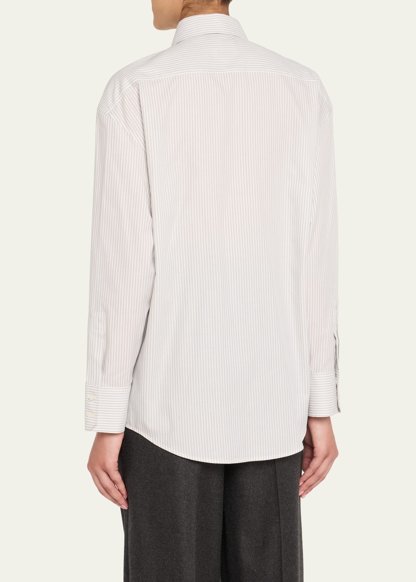 Long-Sleeve Collared Button-Down Blouse - 3