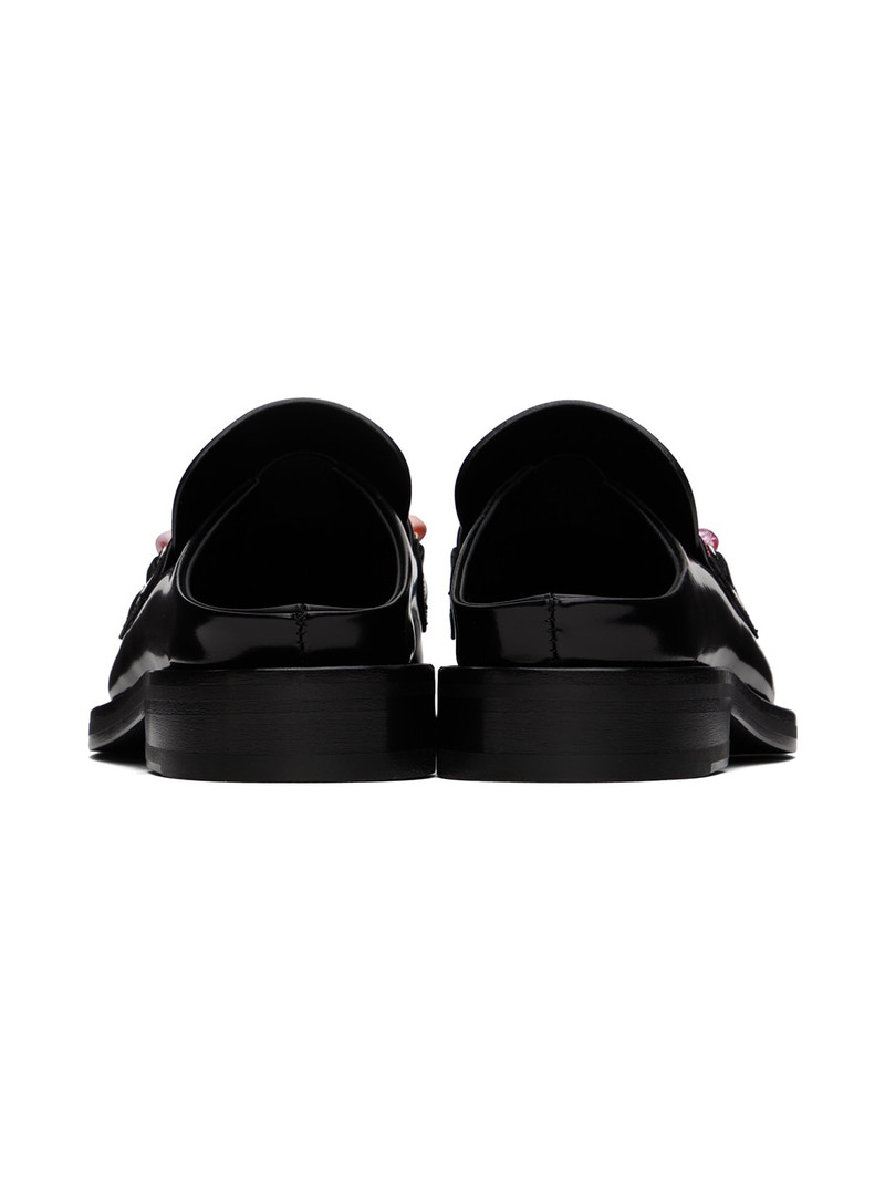 Black Beaded Square Toe Loafers 2