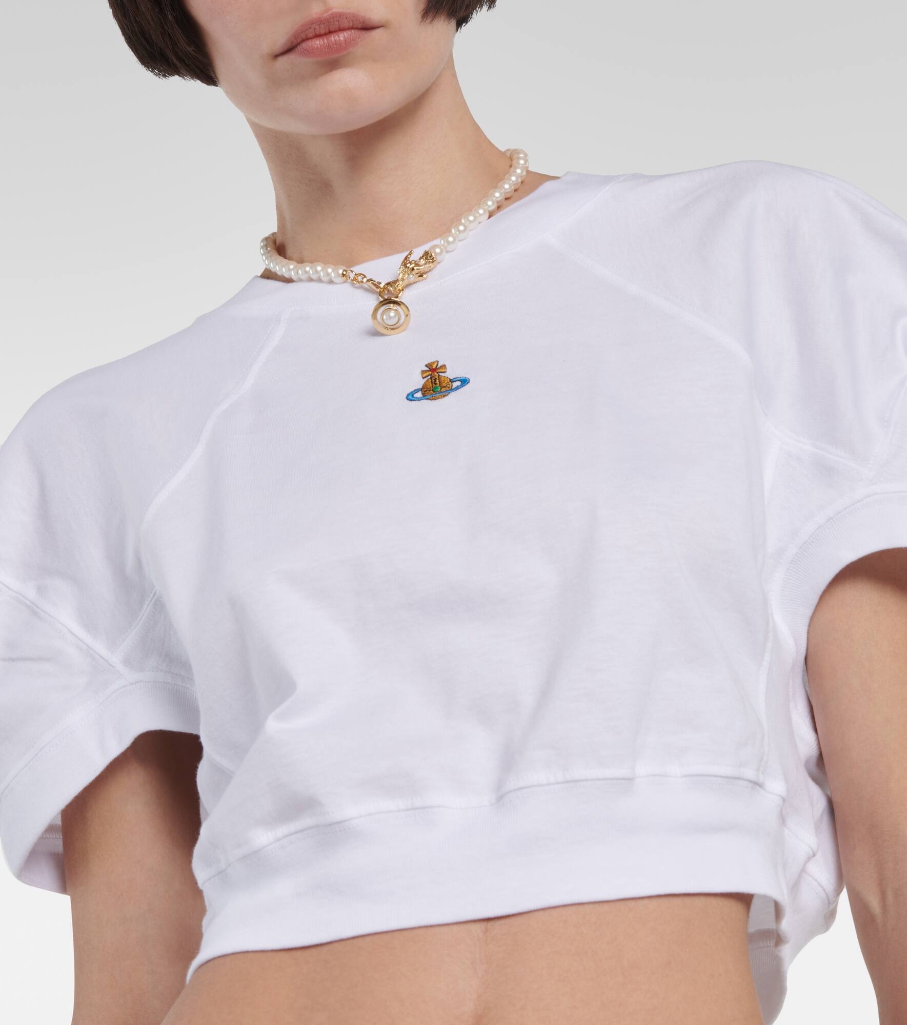 Orb cropped cotton jersey T-shirt - 5