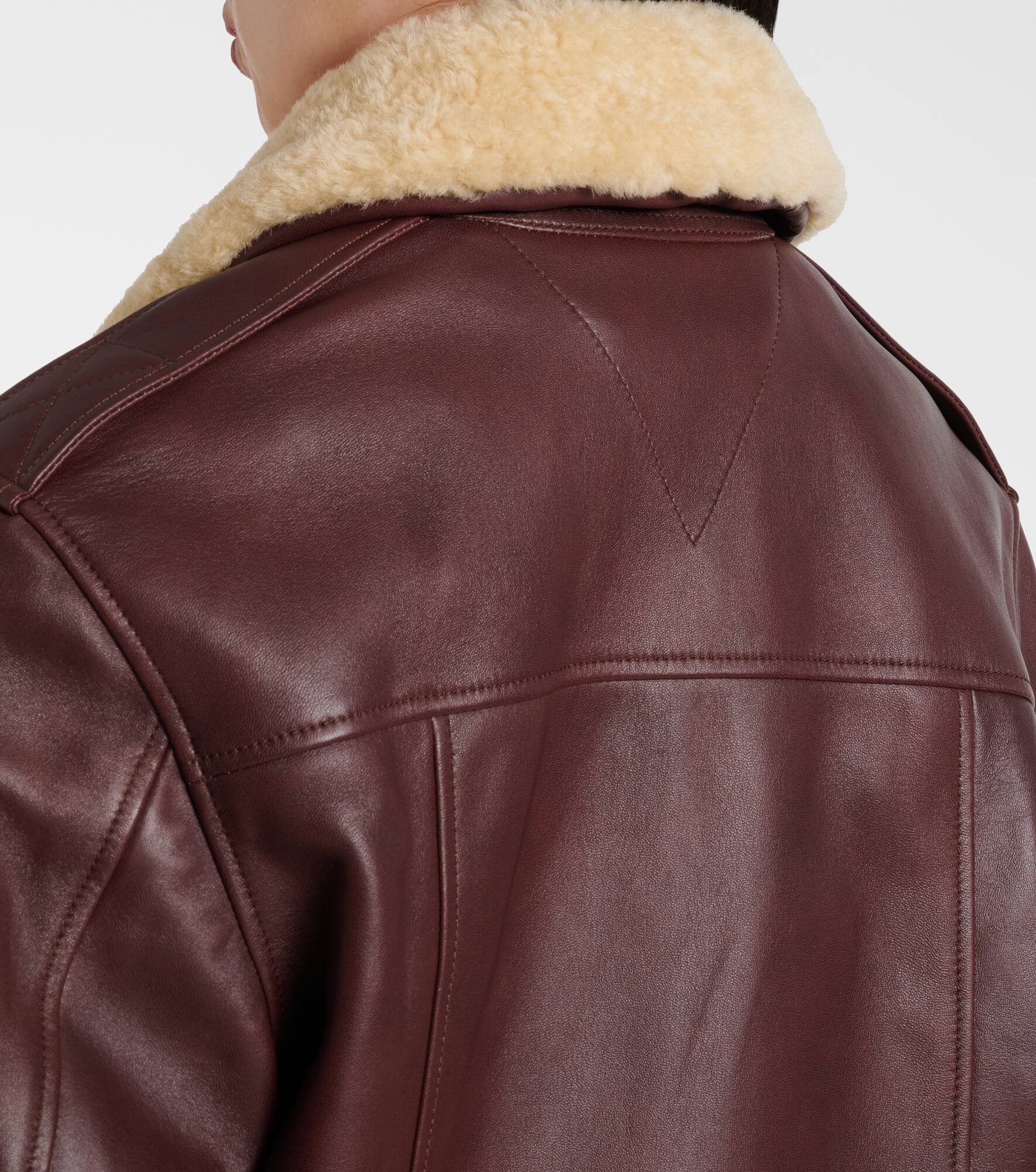 Shearling-trimmed leather blouson - 5