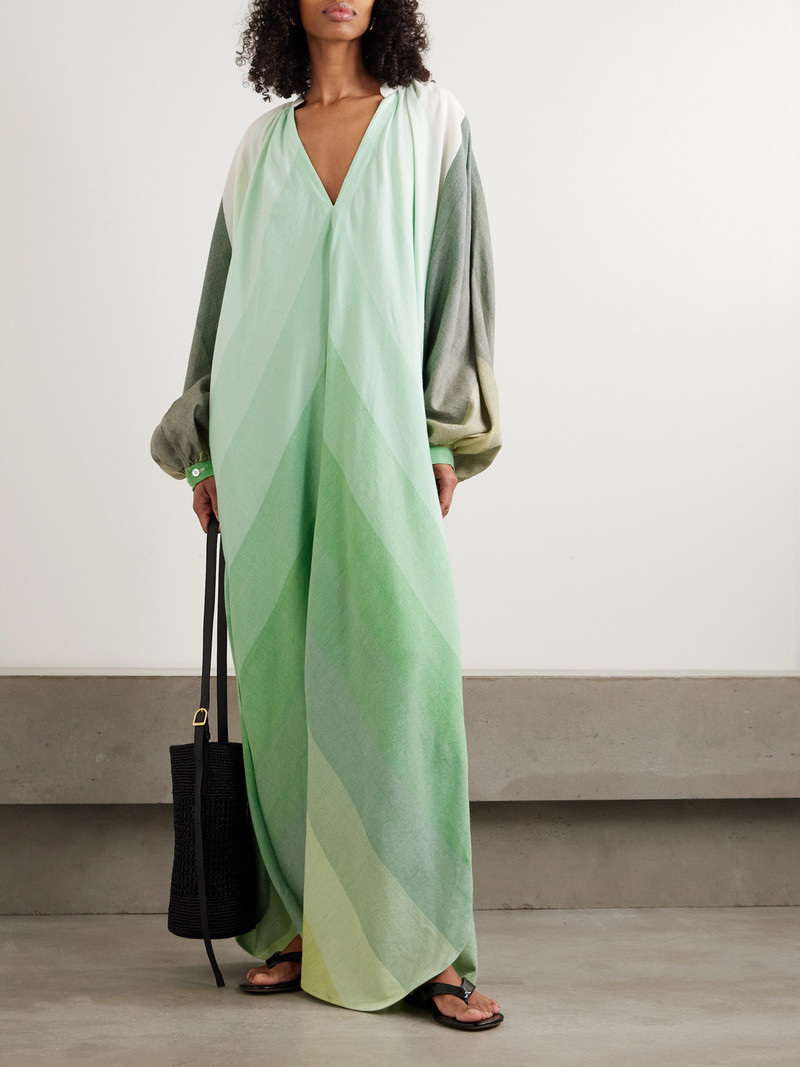 MARRAKSHI LIFE The Touareg Striped Dégradé Cotton-blend Maxi Dress outlook