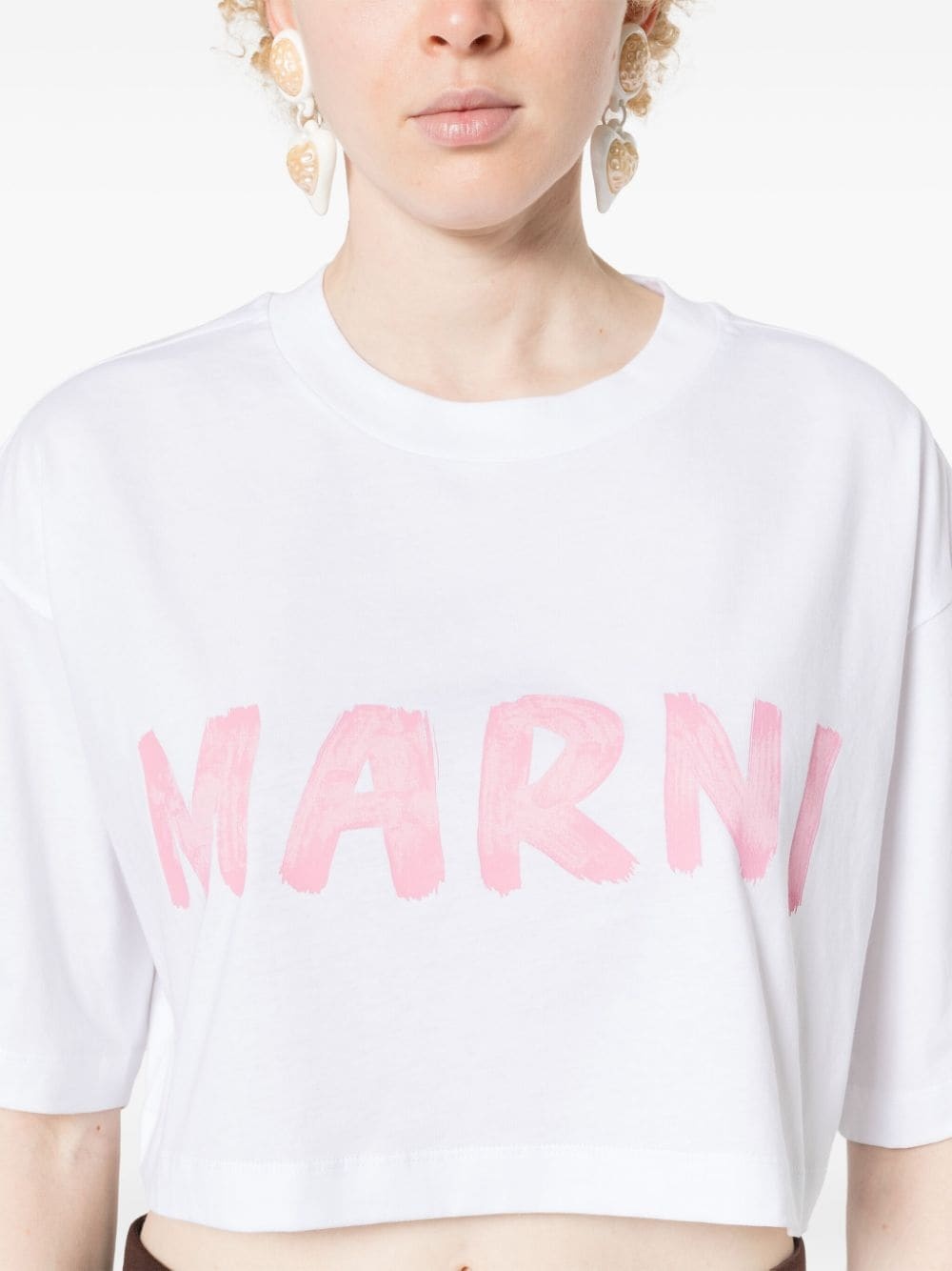 logo-print cropped T-shirt - 5