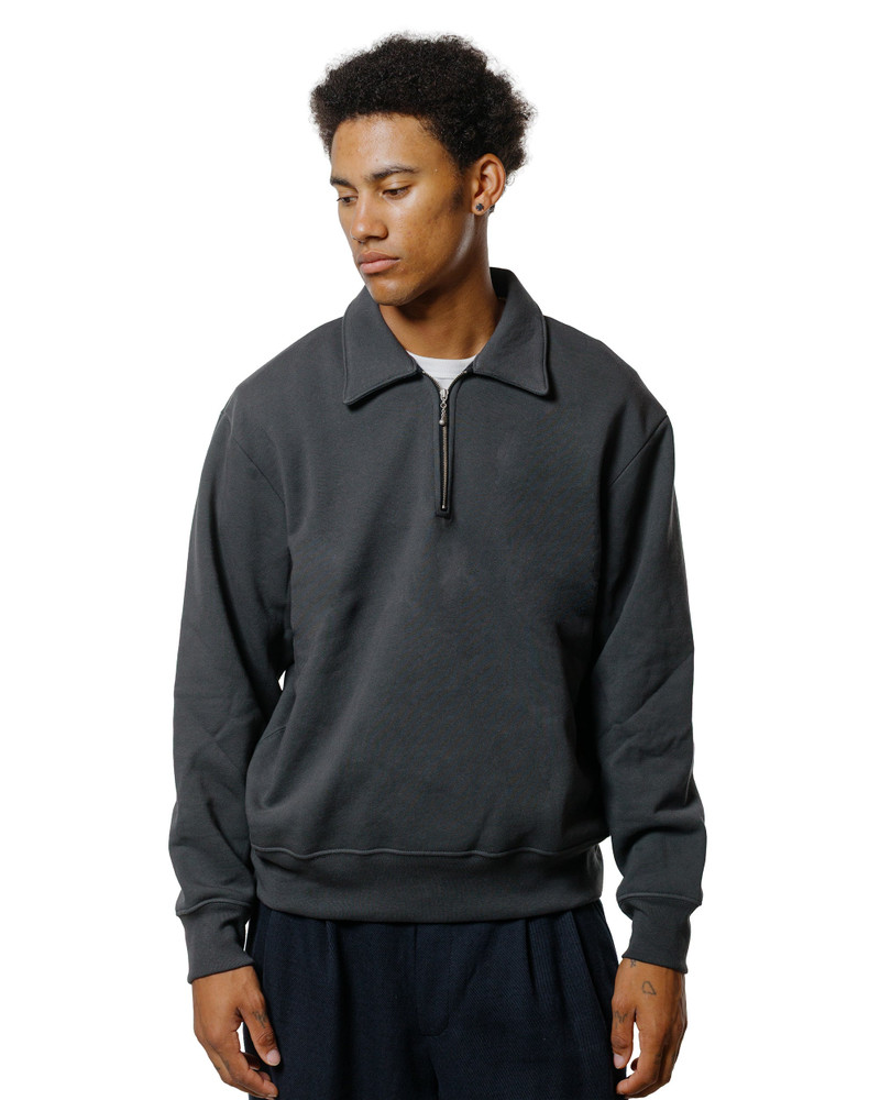 LADY WHITE CO. Cotton Wool Quarter Zip Sweatshirt Faded Black outlook