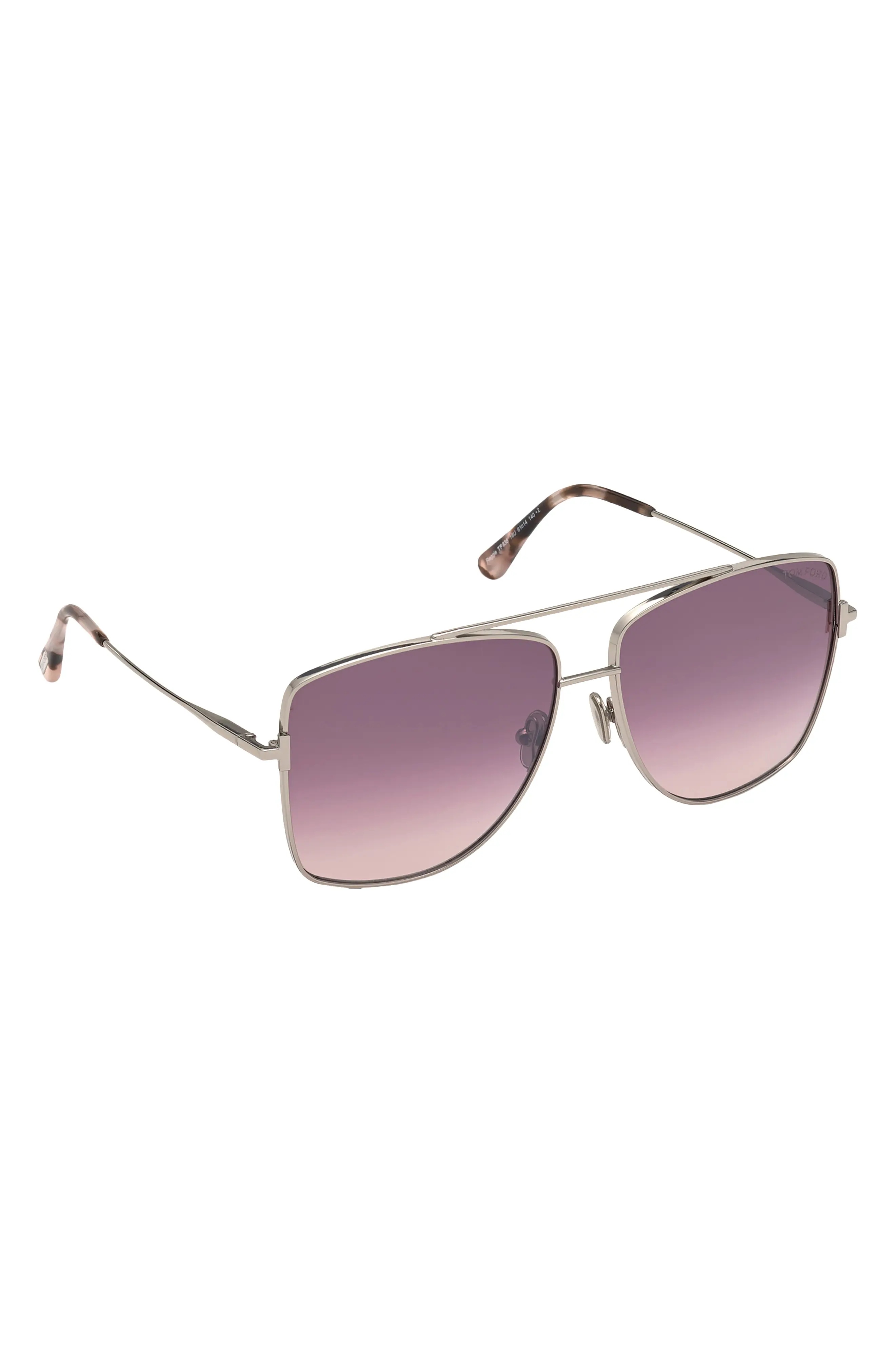 Reggie 61mm Gradient Aviator Sunglasses in Palladium/Bordeaux Mirror - 7