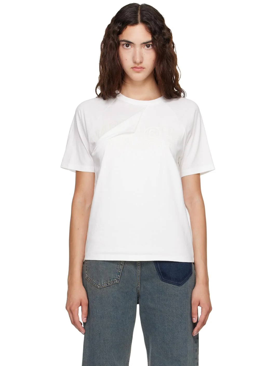 White Folded Logo T-shirt - 1