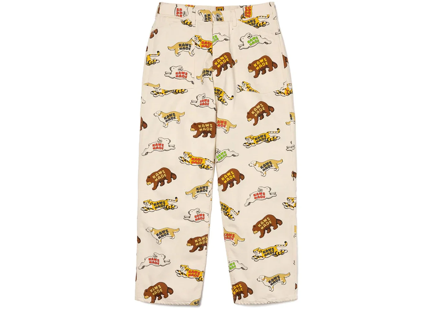 Human Made x KAWS Animal Patterned Pants White - 1