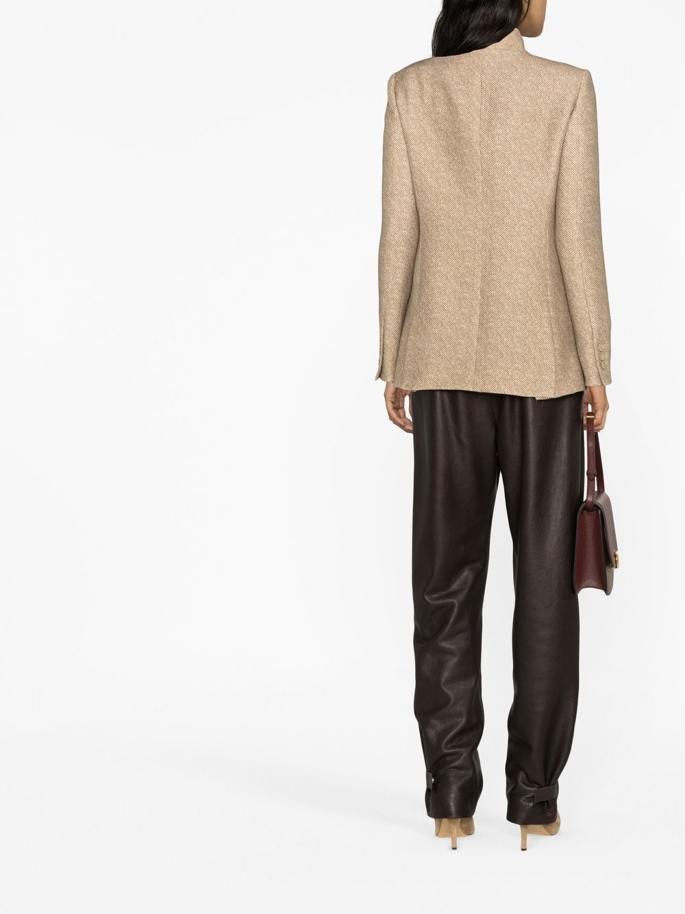 tailored button-fastening jacket - 4