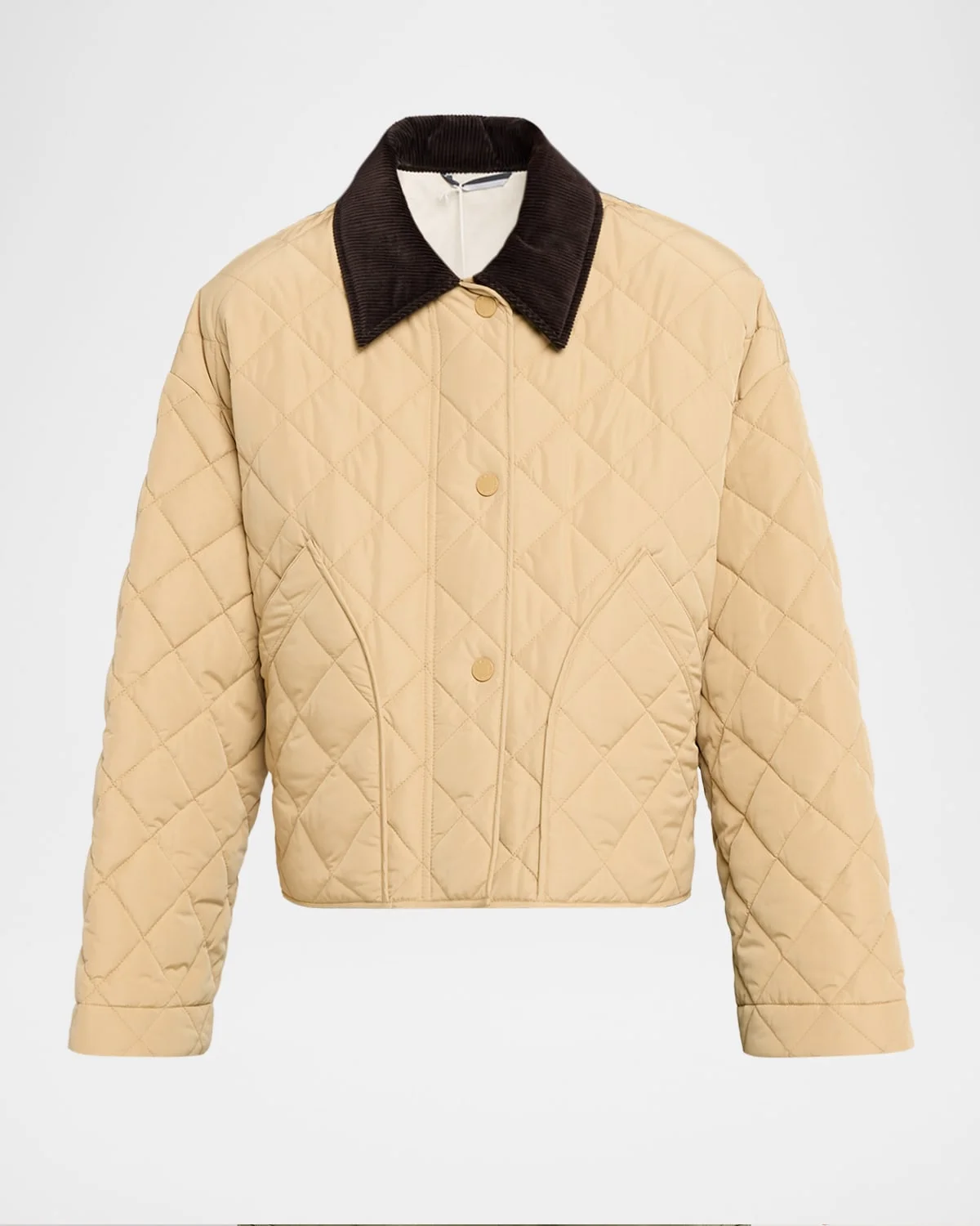 Quilted Corduroy-Collar Jacket - 1