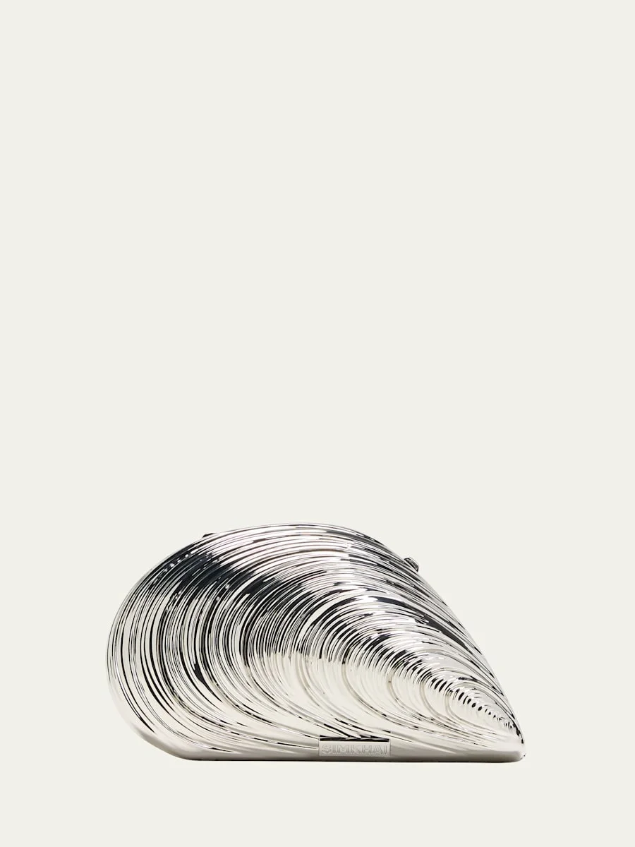 Bridget Metal Oyster Shell Clutch Bag - 1