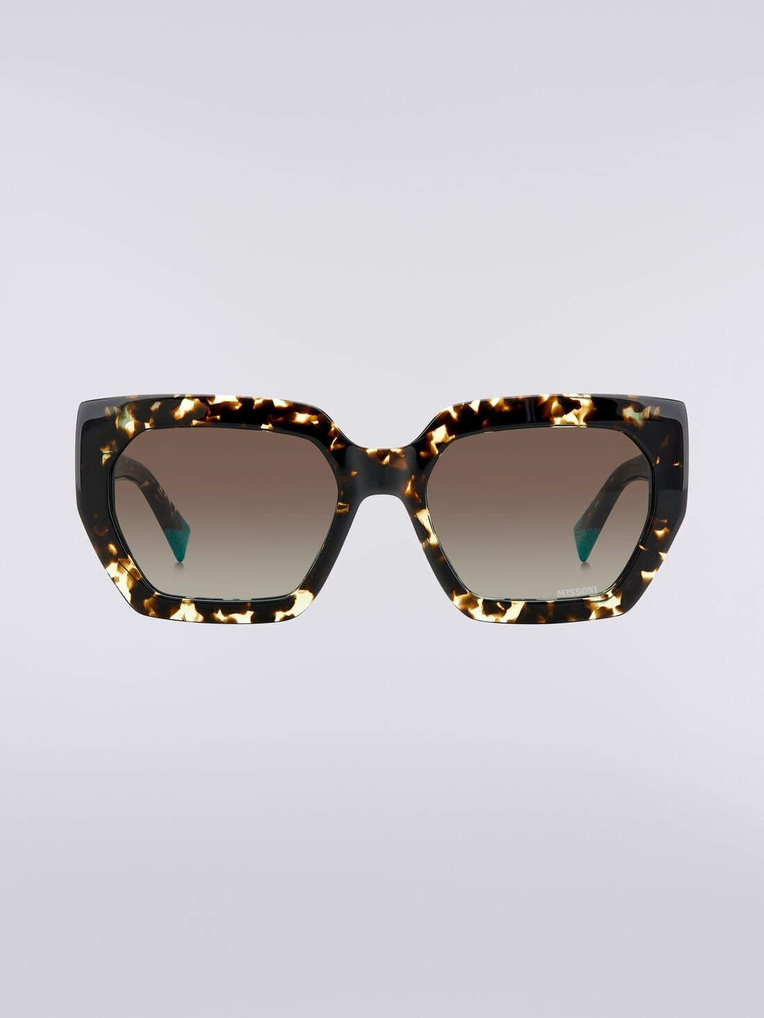 Square frame sunglasses with contrasting logo insert - 1
