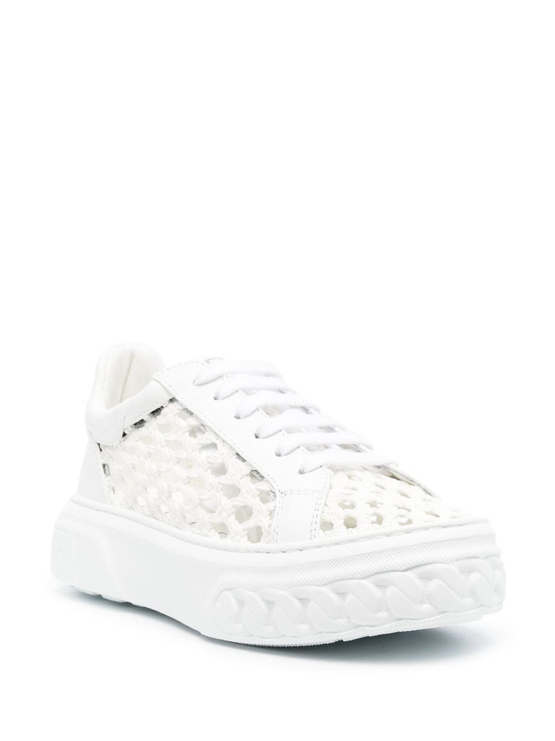 CASADEI cut-out low-top leather sneakers outlook