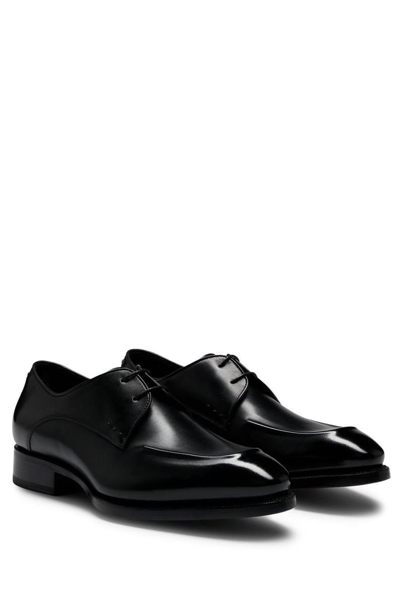 APRON-TOE DERBY SHOES IN LEATHER WITH HEEL DETAIL 2