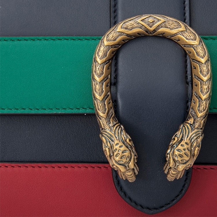 (WMNS) Gucci Dionysus Tiger Head Bamboo Stripe Leather Handbag 'Navy Blue Green Red' 523367-CWLMT-85 - 5