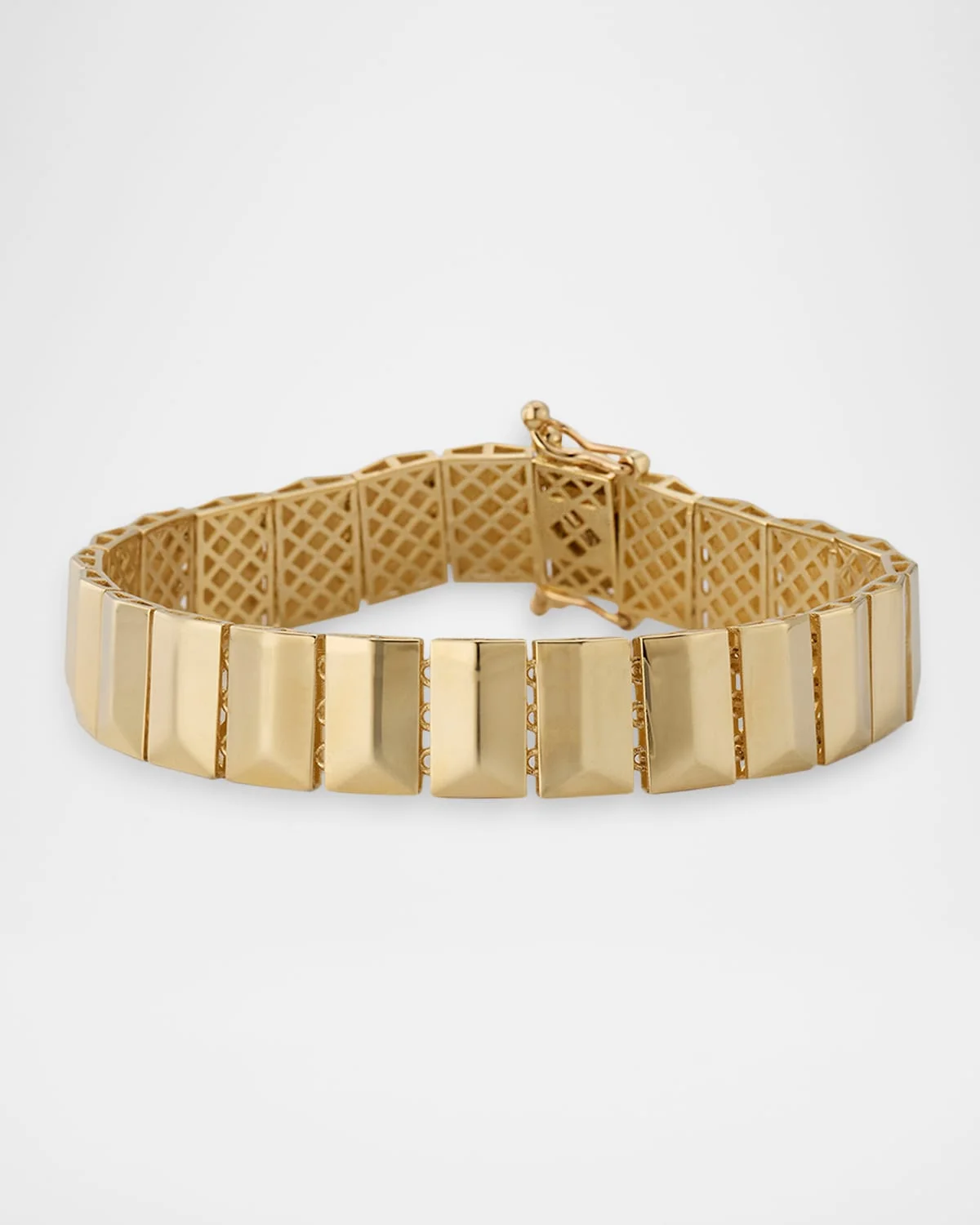 Turquoise Rondelle on Two-Tone Gold Bead Bracelet - 1