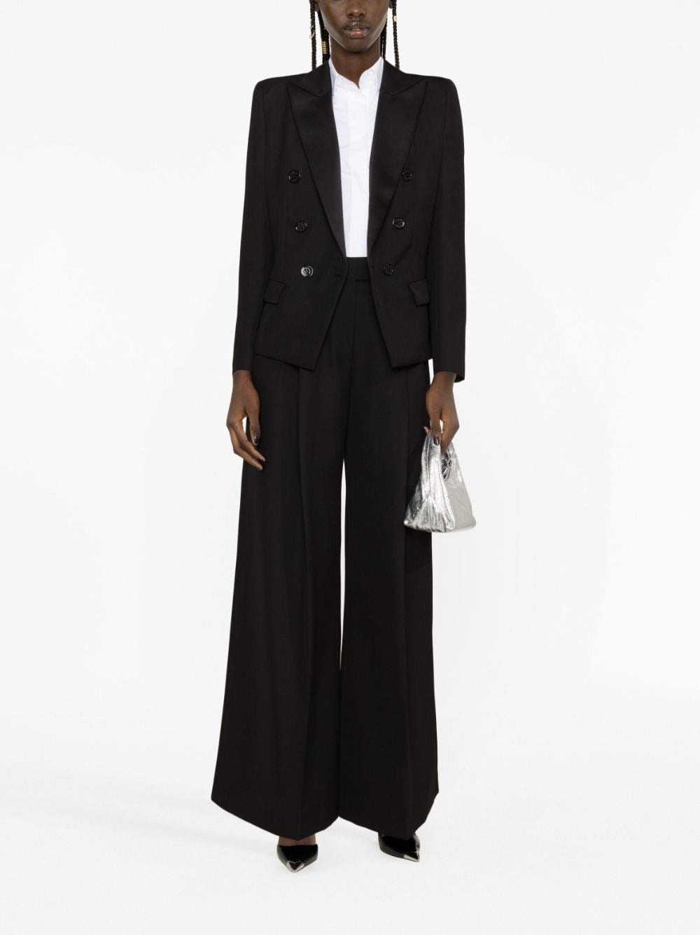 pleated wide-leg wool trousers - 2