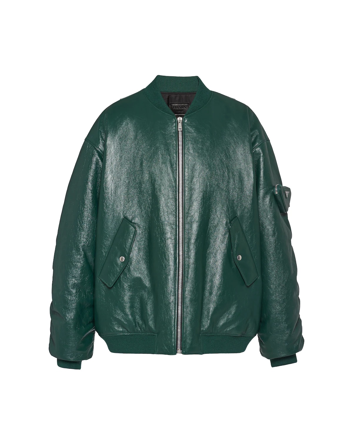 Oversized nappa leather bomber jacket - 1