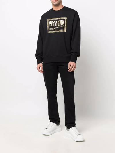 VERSACE JEANS COUTURE logo-print crew neck jumper outlook