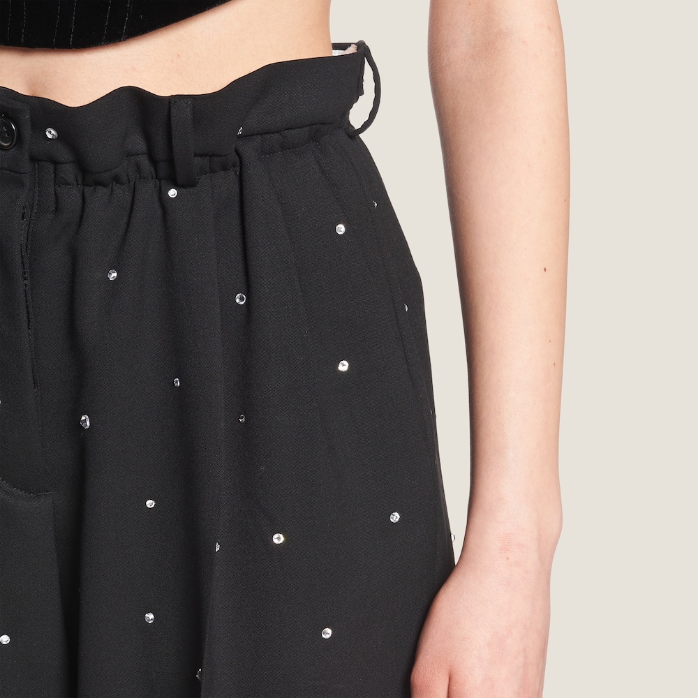 Embroidered grain de poudre pants - 3