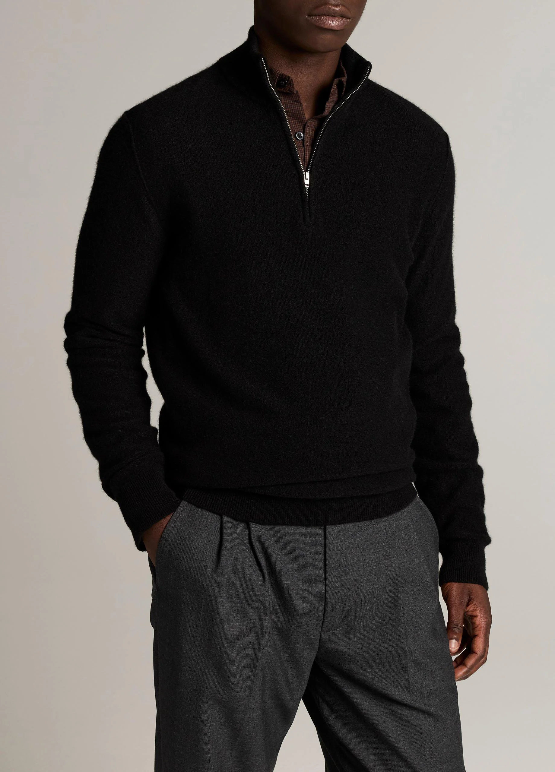 Plush Cashmere Quarter-Zip Sweater - 1
