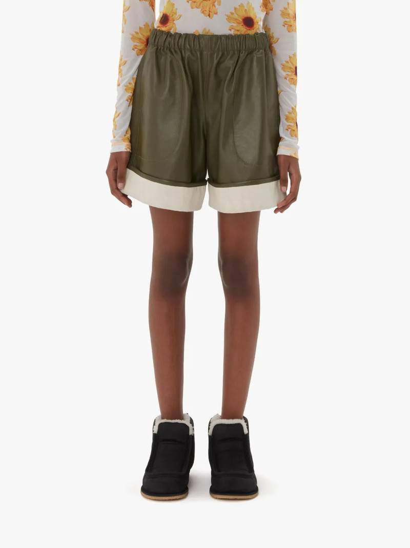 JW Anderson CONTRAST LEATHER HEM SHORTS outlook