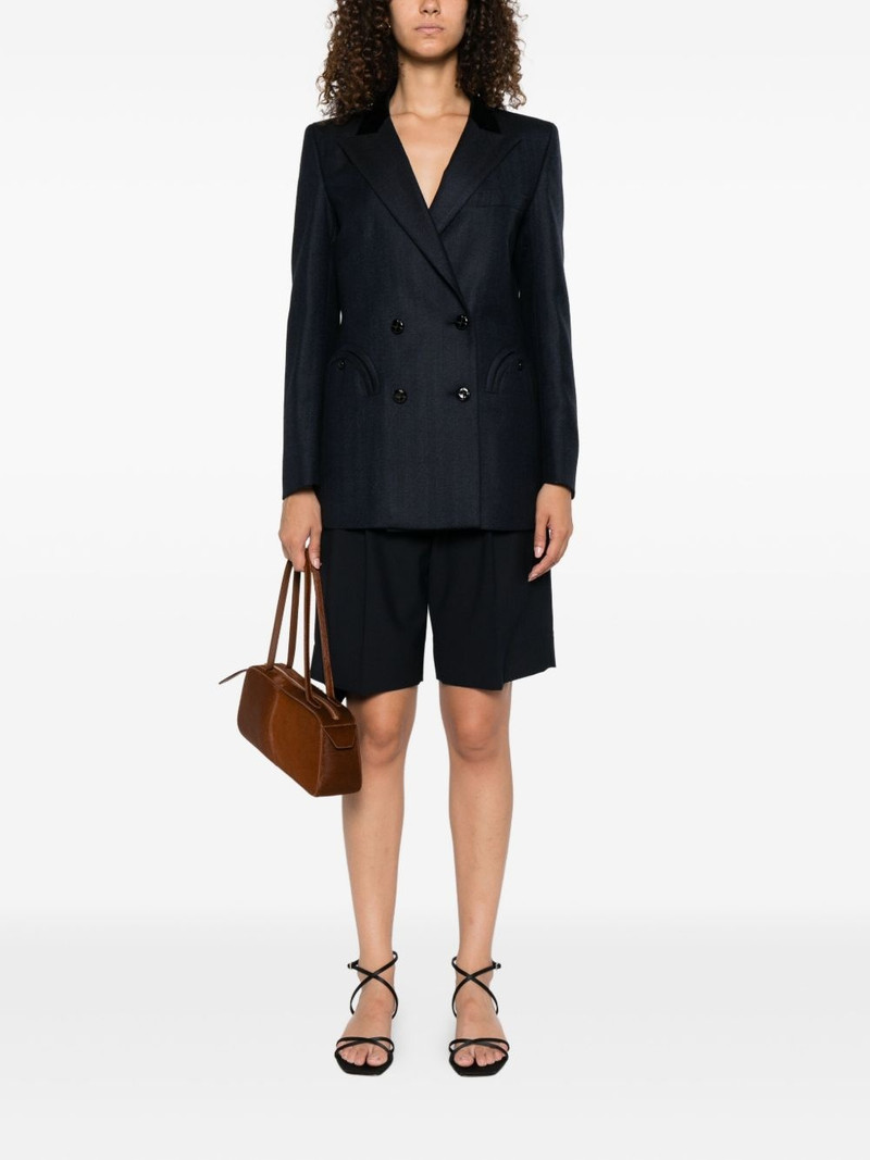 BLAZÉ MILANO Resolute Everyday velvet-collared double-breasted blazer outlook