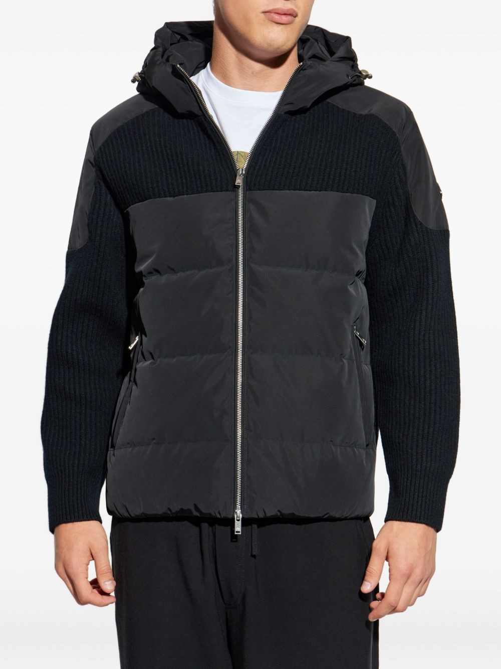 ribbed-panel quilted padded jacket - 3