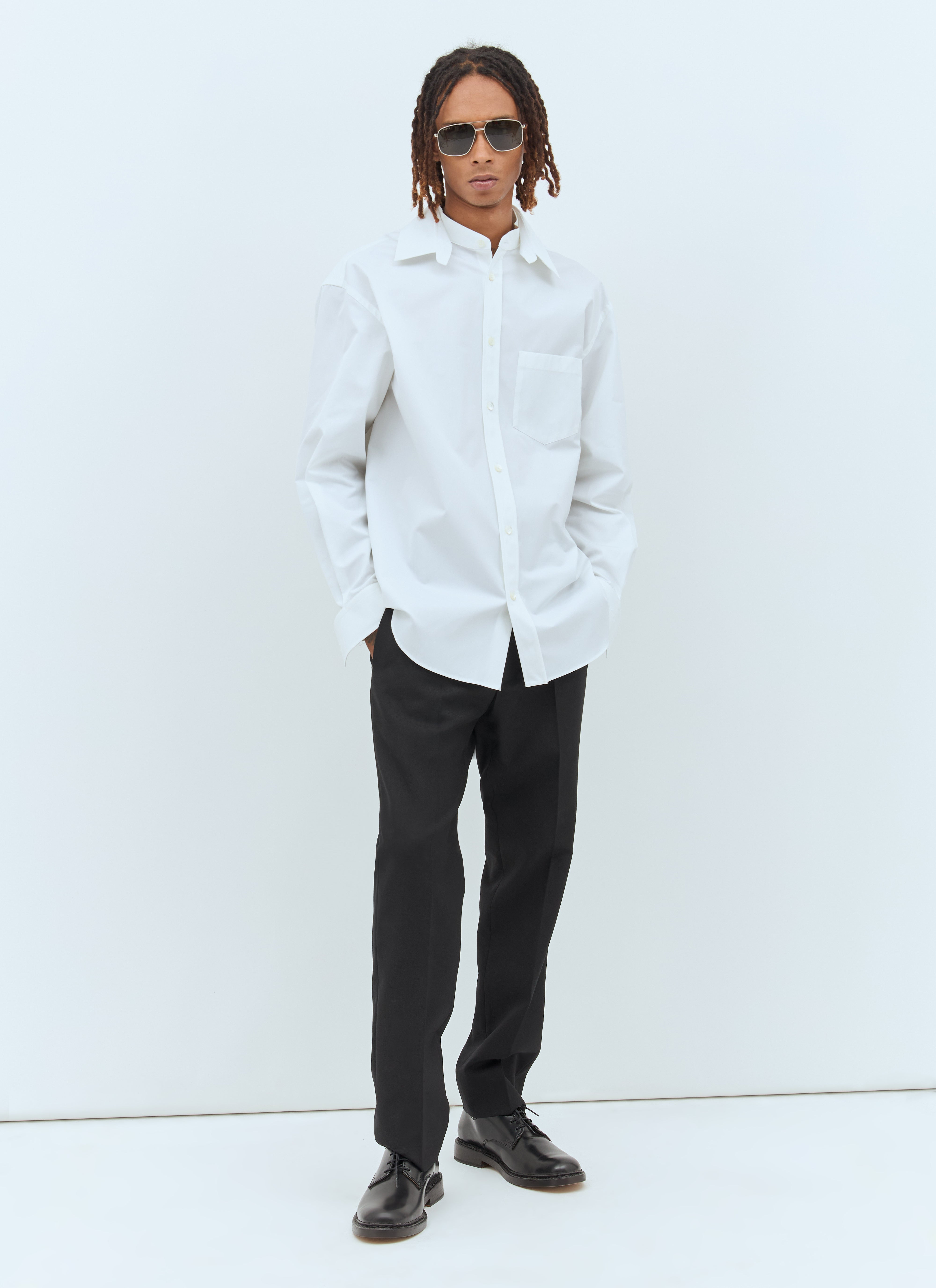 Gucci Men Double-Collar Poplin Shirt - 2