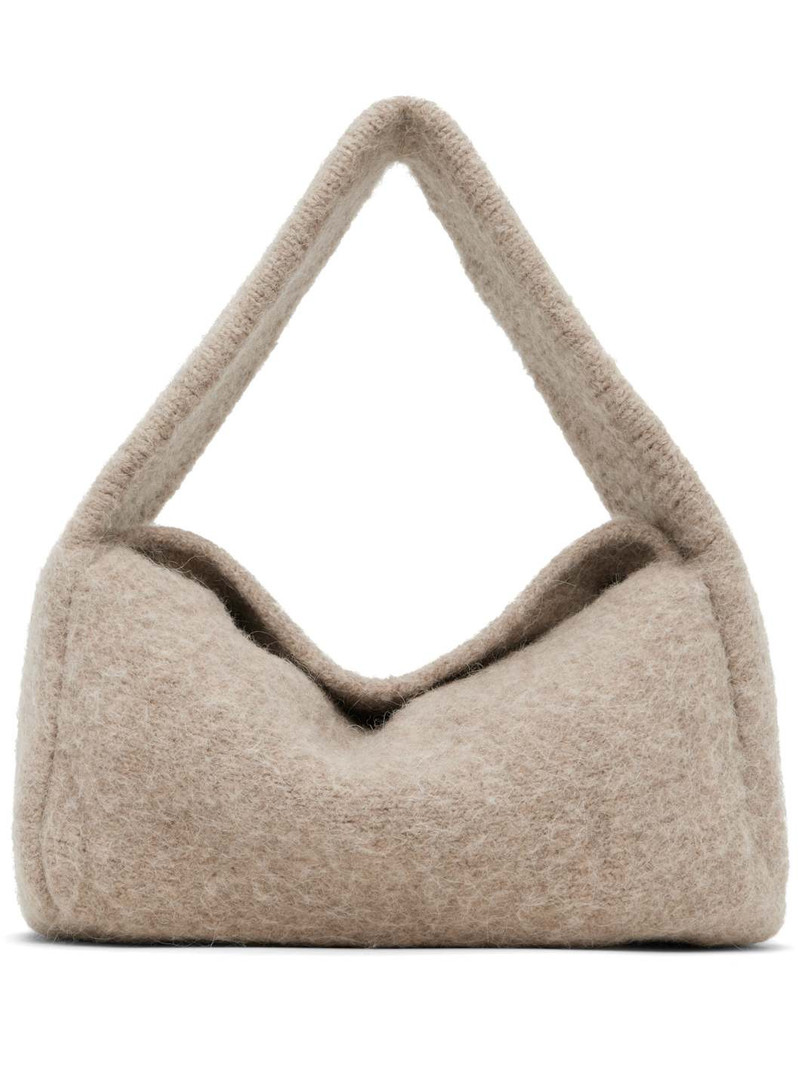 Taupe Knit Baguette Bag 1