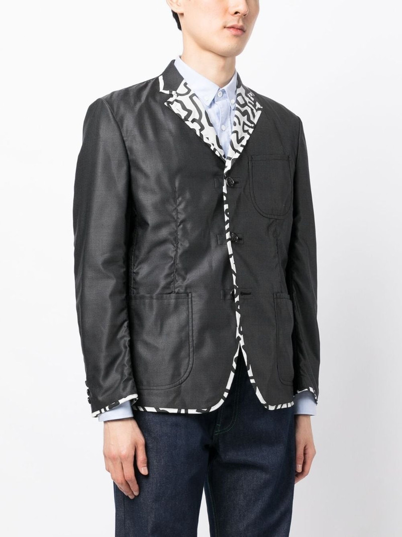 contrasting-trim buttoned blazer 3