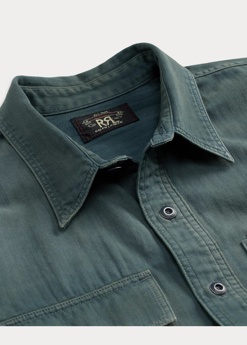 Garment-Dyed Herringbone Twill Workshirt 3