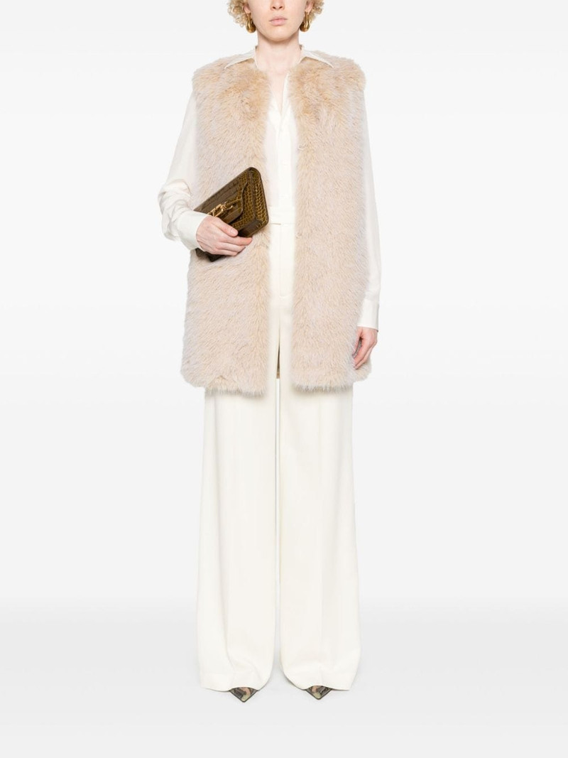 Herno collarless faux-fur gilet outlook