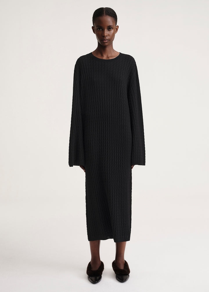 Cable knit dress black - 2