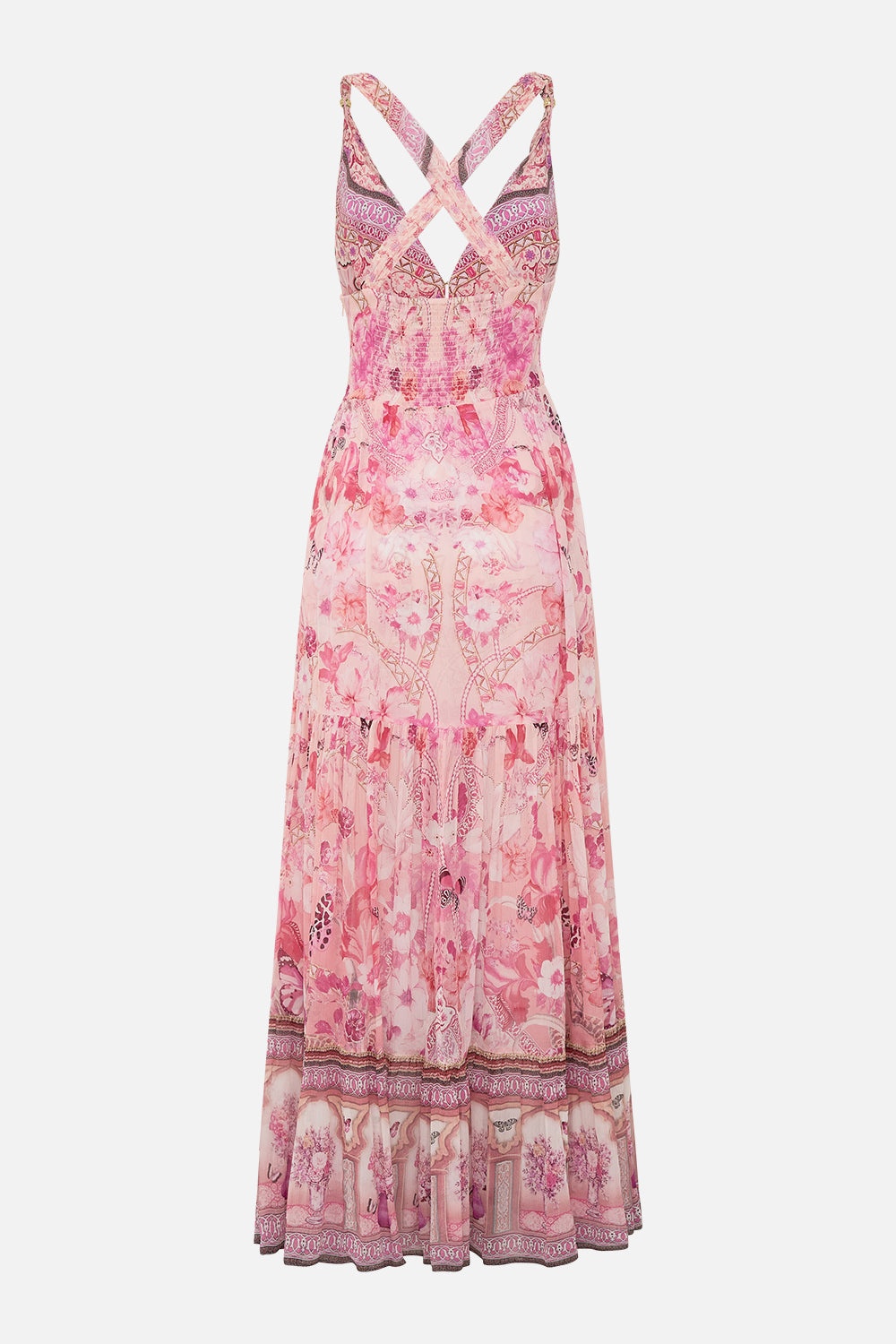 BEAD STRAP GATHERED PANEL DRESS - 7