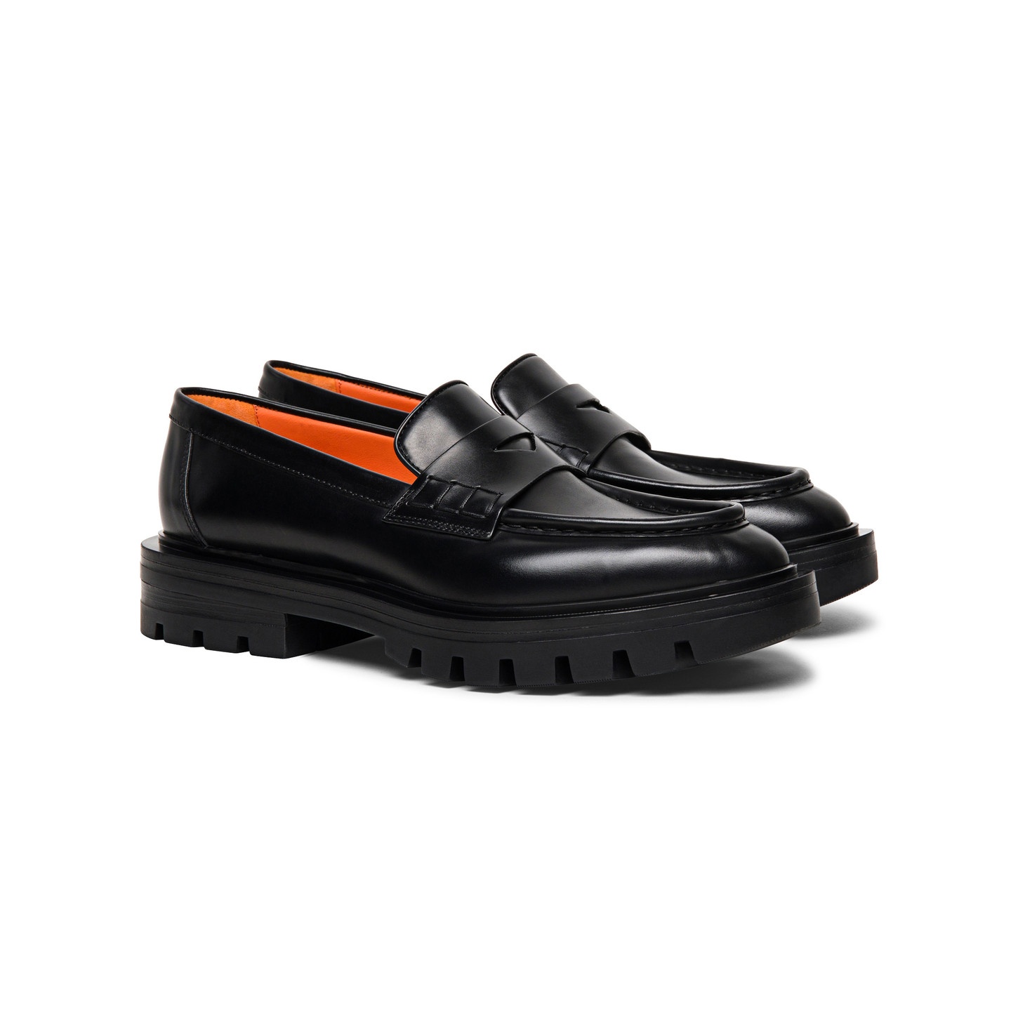 Women’s polished black leather penny loafer - 2