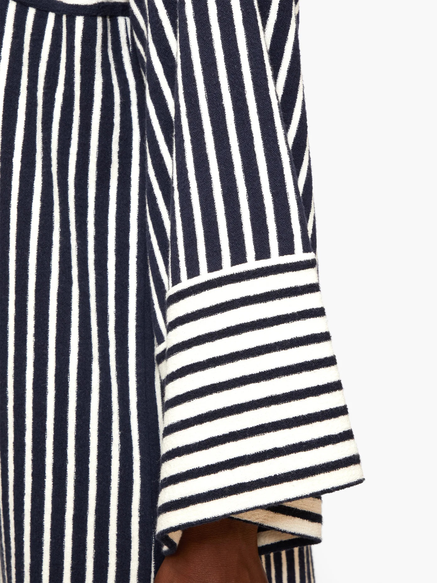 Striped wide-sleeve cotton-terry dress - 4