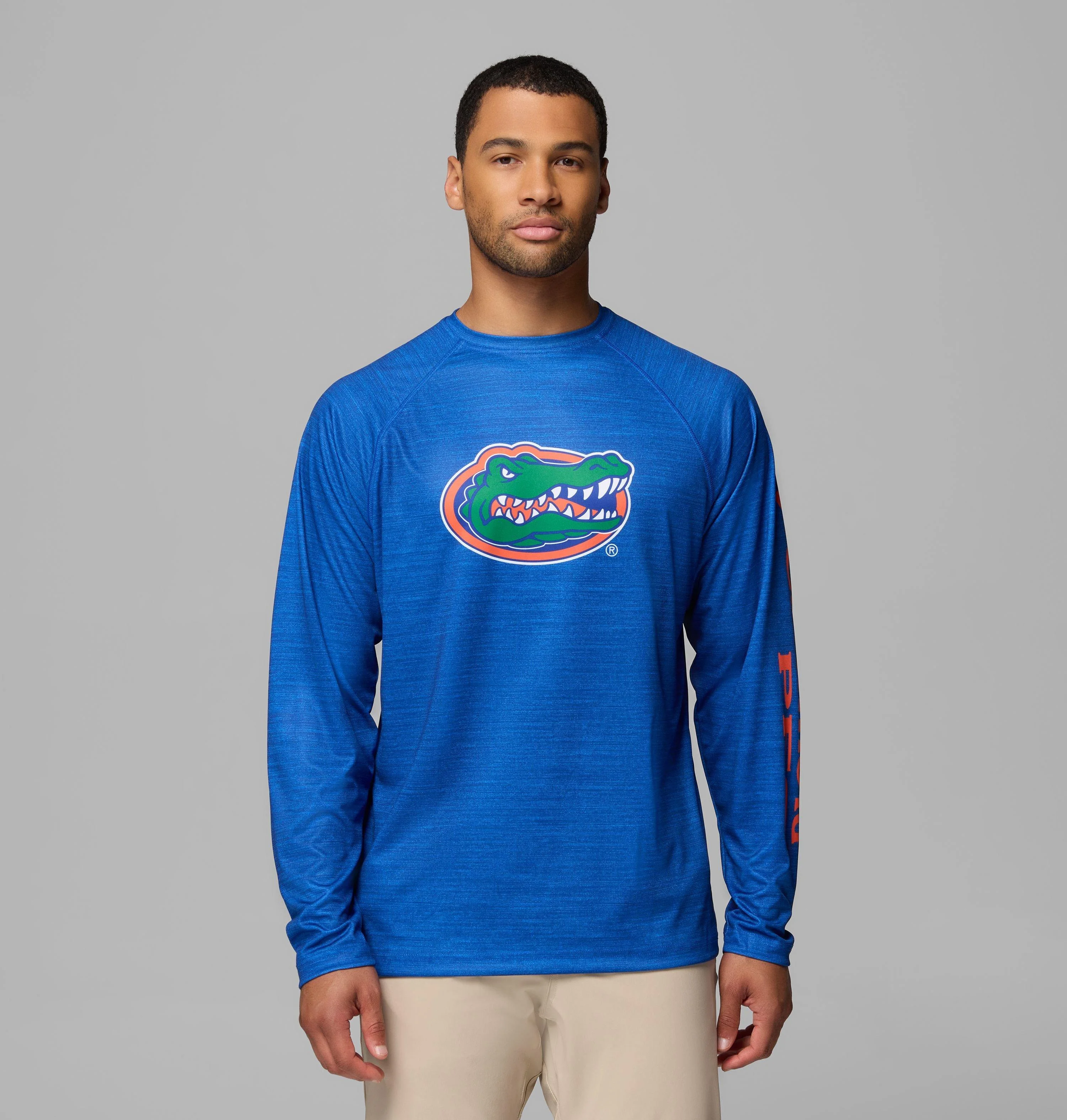 Men's Collegiate PFG Terminal Tackle Heather Long Sleeve Shirt - Florida - 1