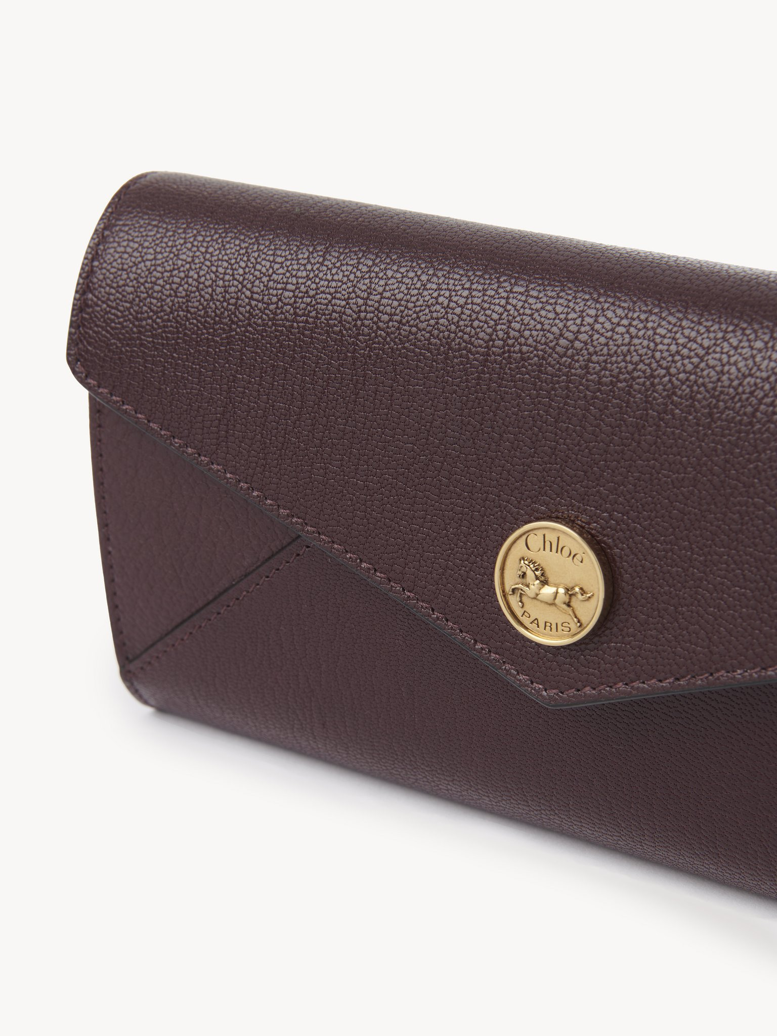 ENVELOPE LONG WALLET WITH FLAP IN GRAINED LEATHER - 5