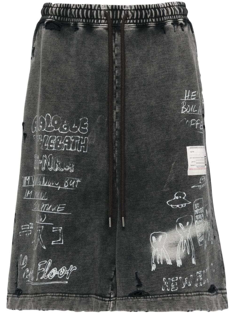 graphic-print cotton shorts - 1