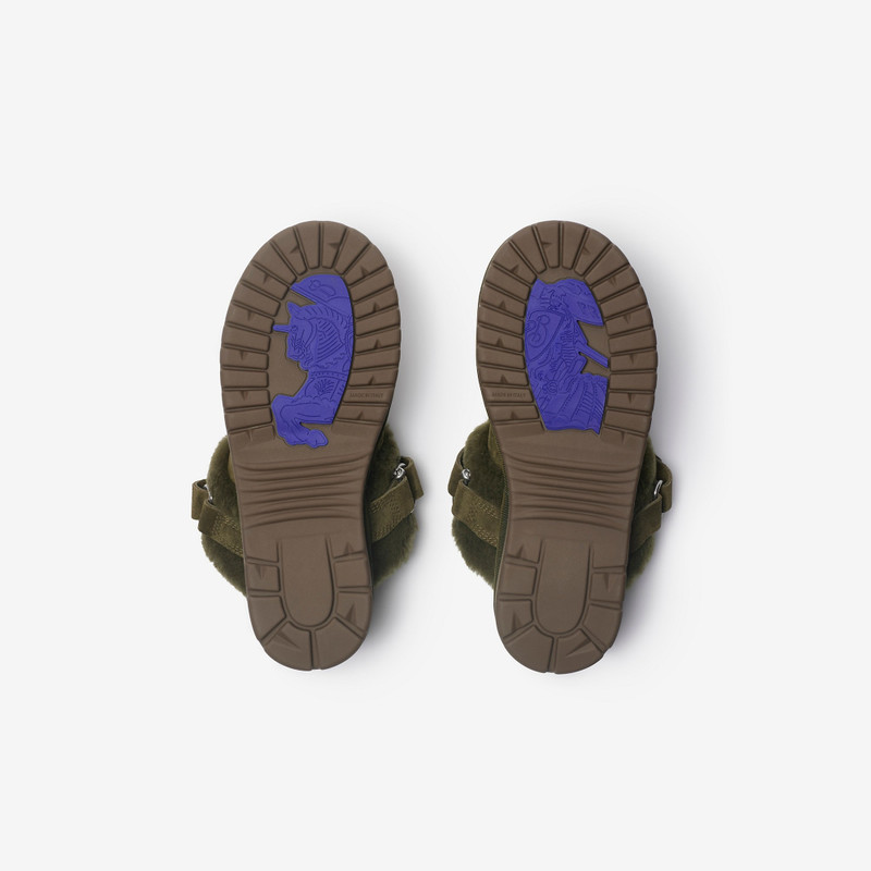 Suede and Shearling Chubby Mules 6