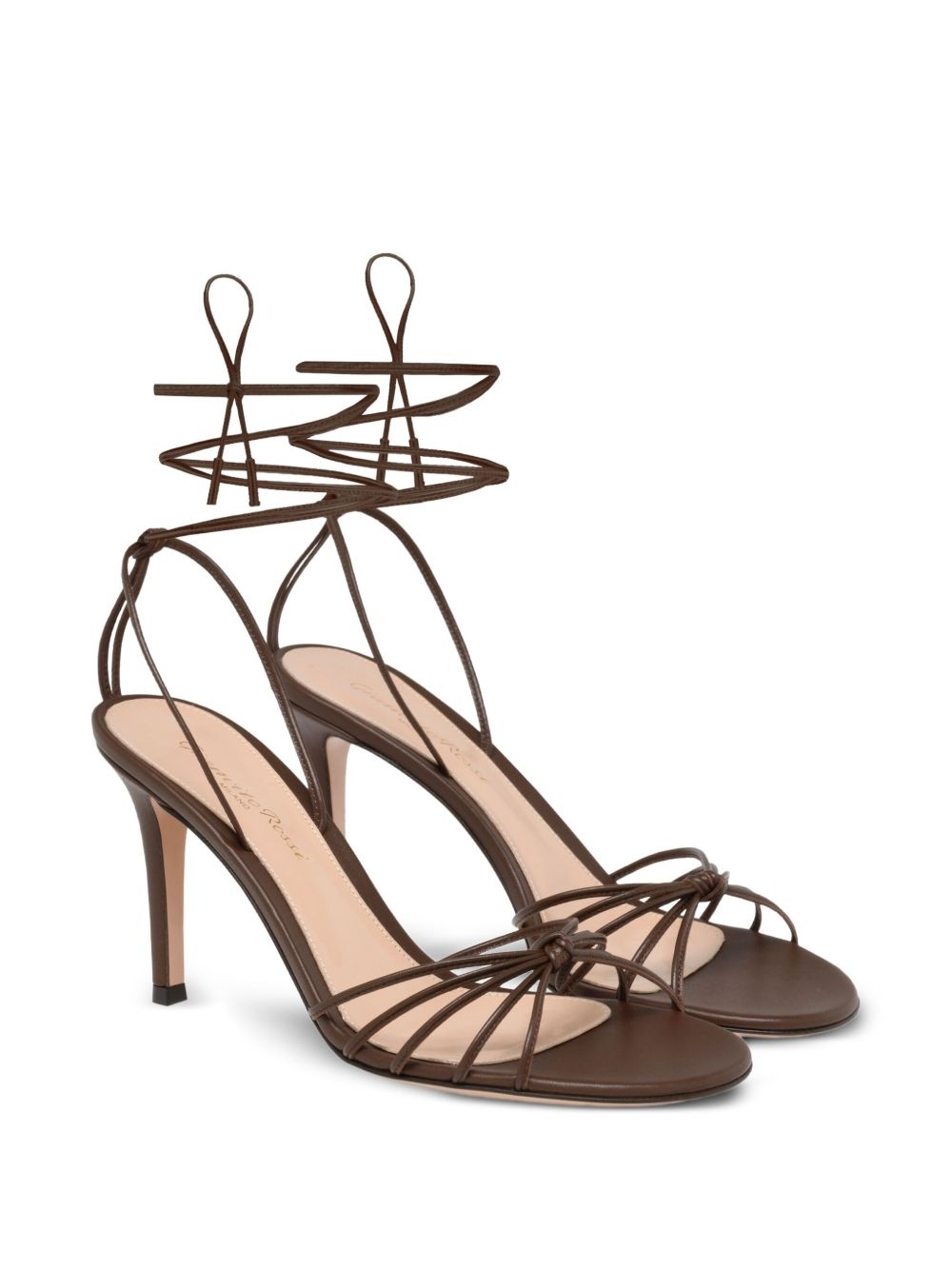 lace-up leather sandals - 2
