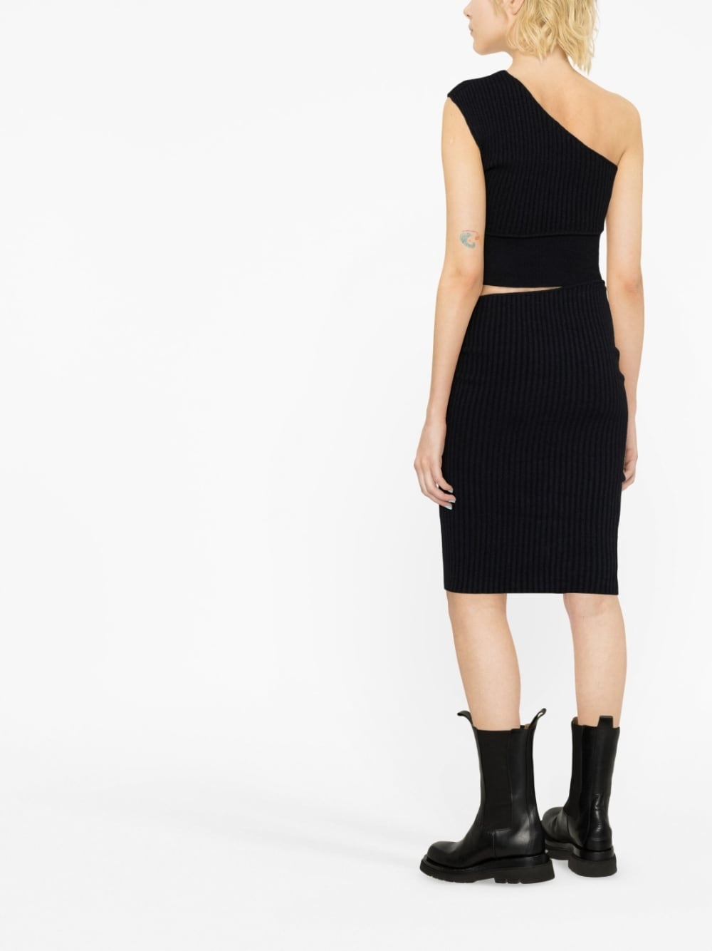 logo-print cut-out dress - 3