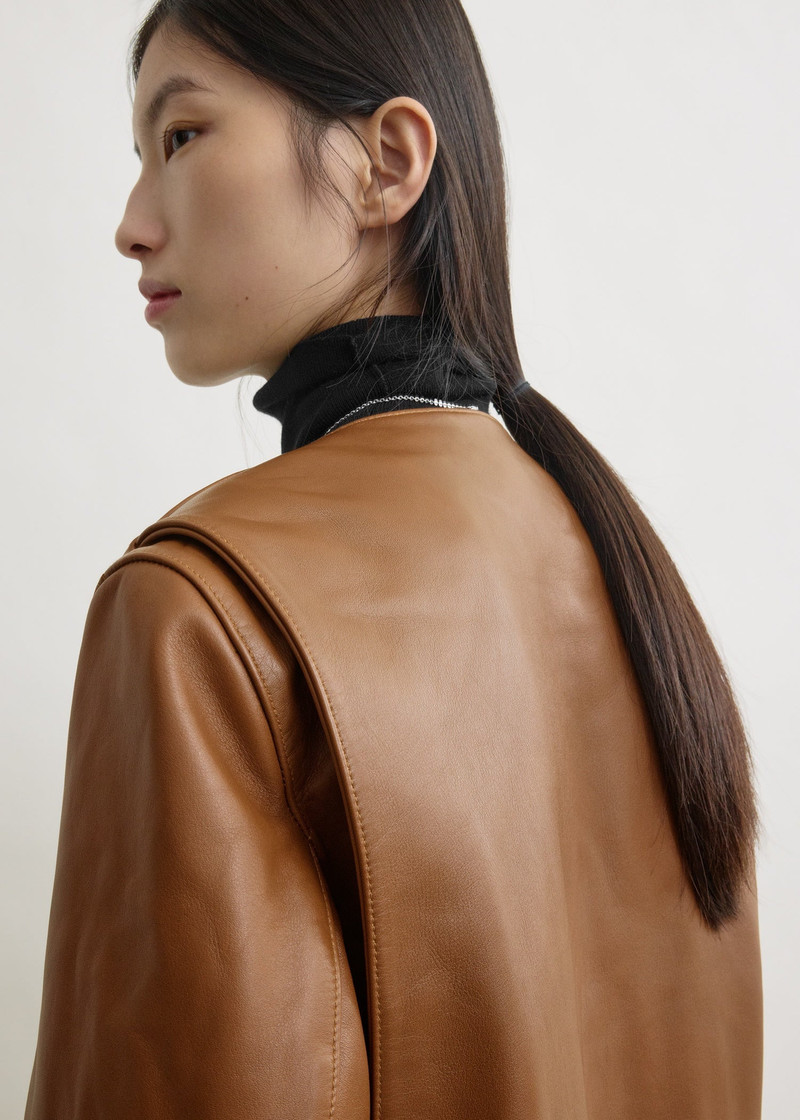 Minimal biker jacket copper 5
